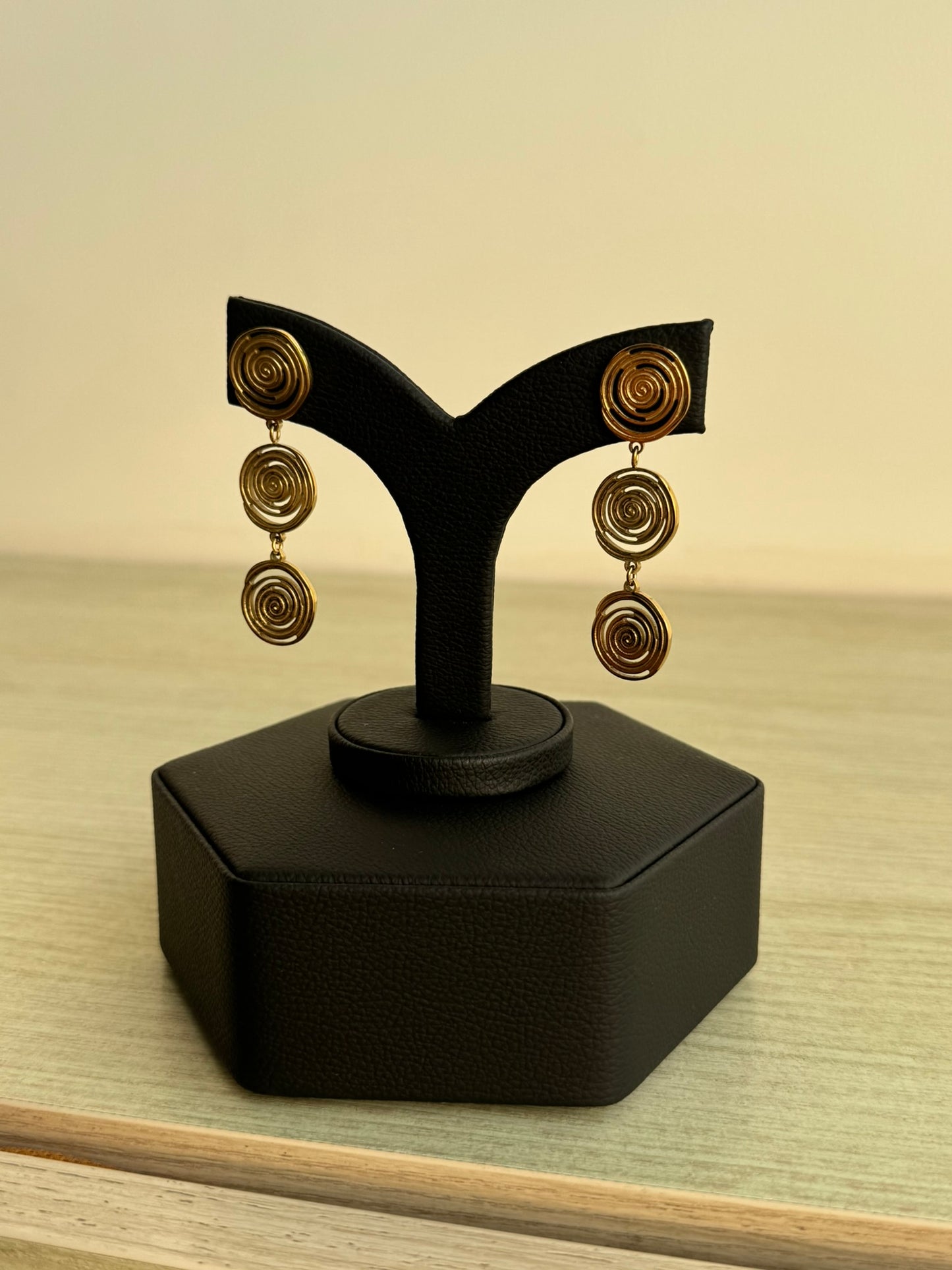 Aretes Golden Double Coin - IXIA