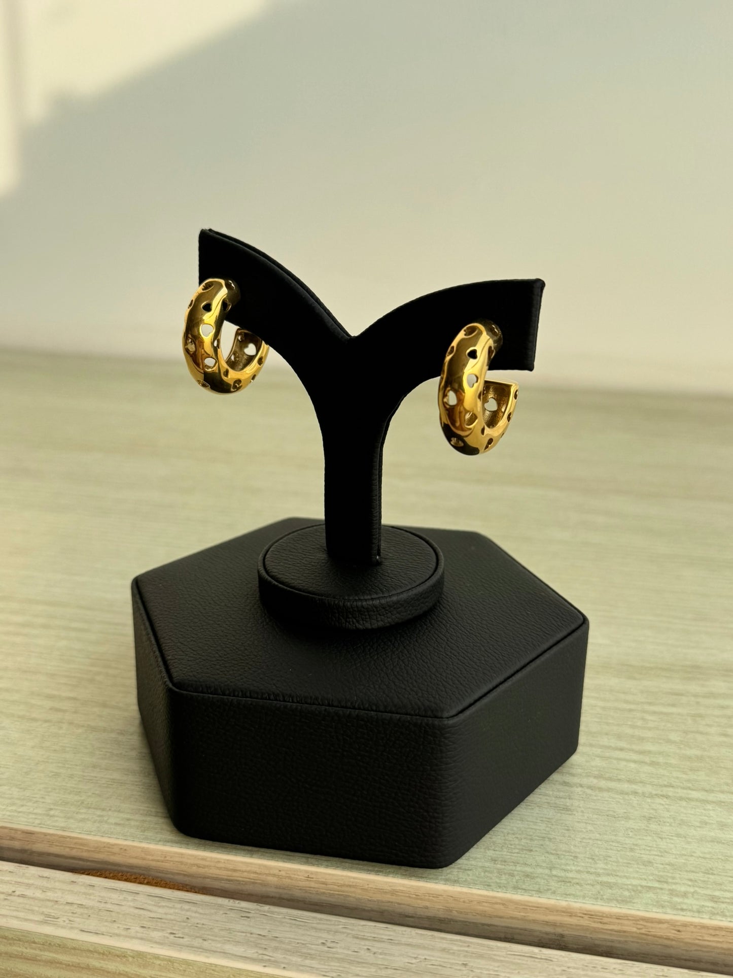 Aretes Aro Grueso Dorado