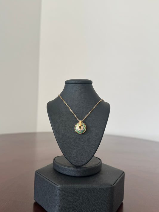 Collar Moneda Perla Dorado
