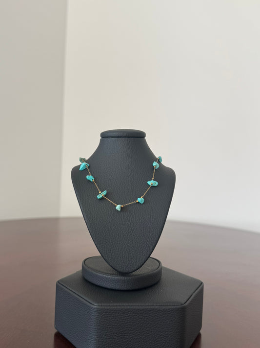 Collar Golden Green Beads - IXIA