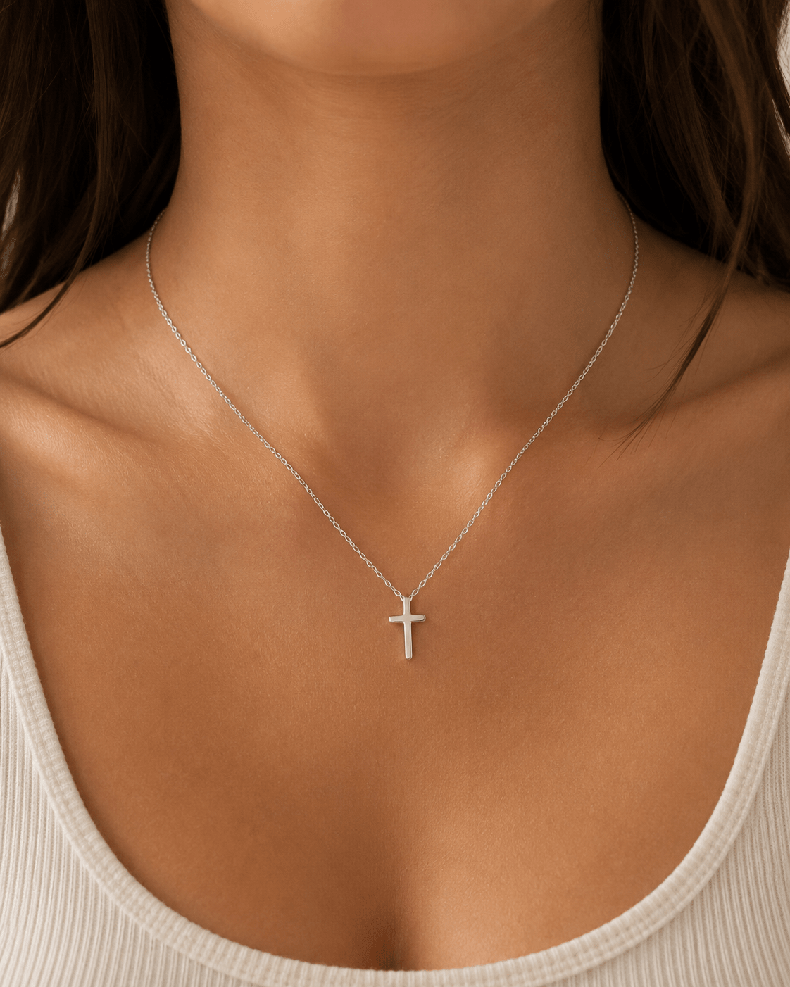 Collar Cruz Plateada - IXIA