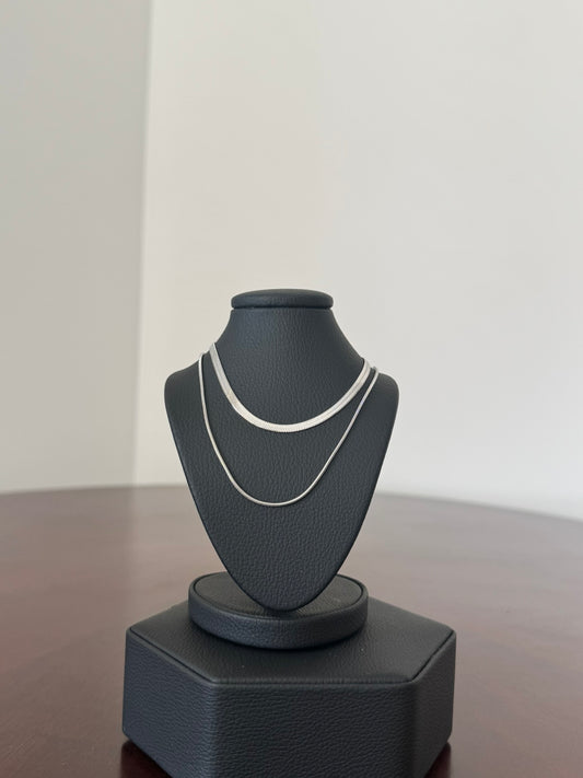 Collar Silver Silver Double Chain - IXIA