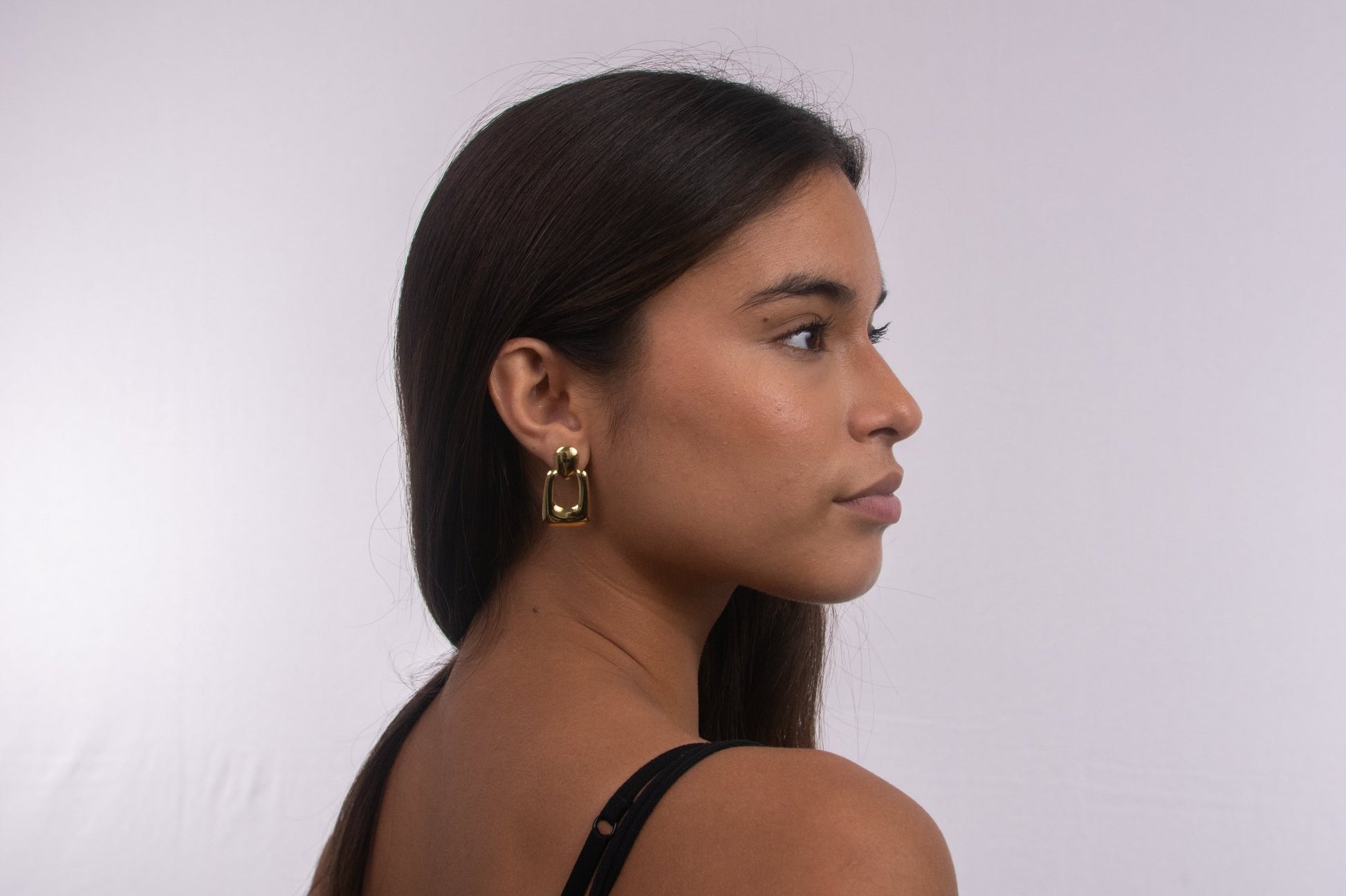 Aretes Gota Geométrica Dorado - IXIA