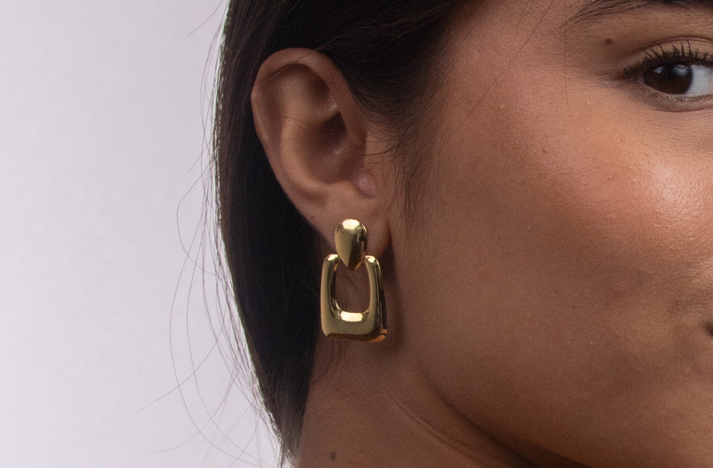 Aretes Gota Geométrica Dorado - IXIA