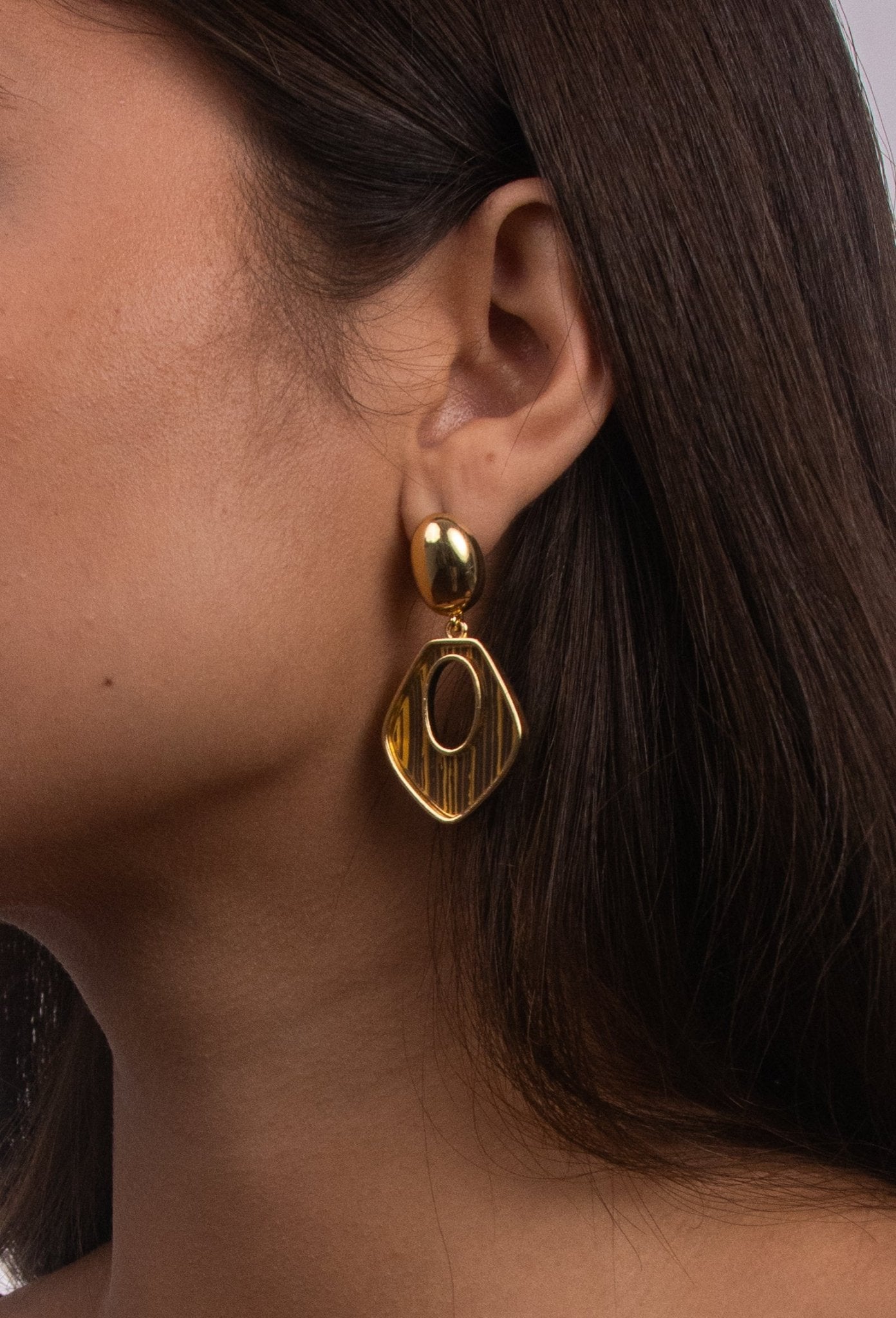 Aretes Aro Cristal Dorado - IXIA