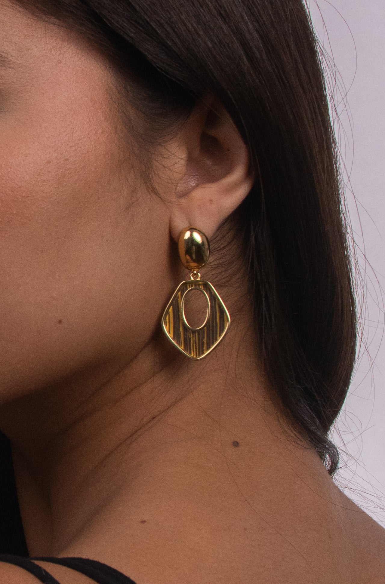 Aretes Aro Cristal Dorado - IXIA