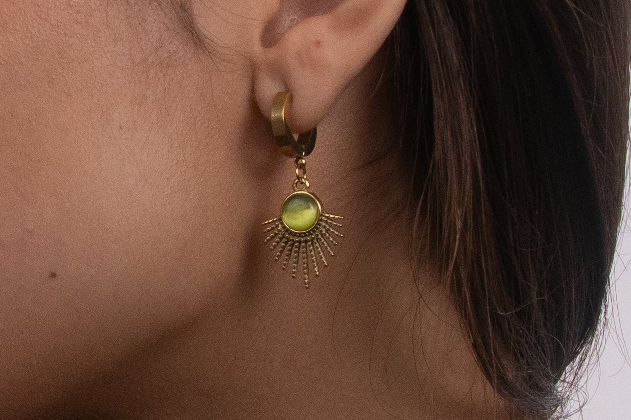 Aretes Gota Cristal Dorado - IXIA