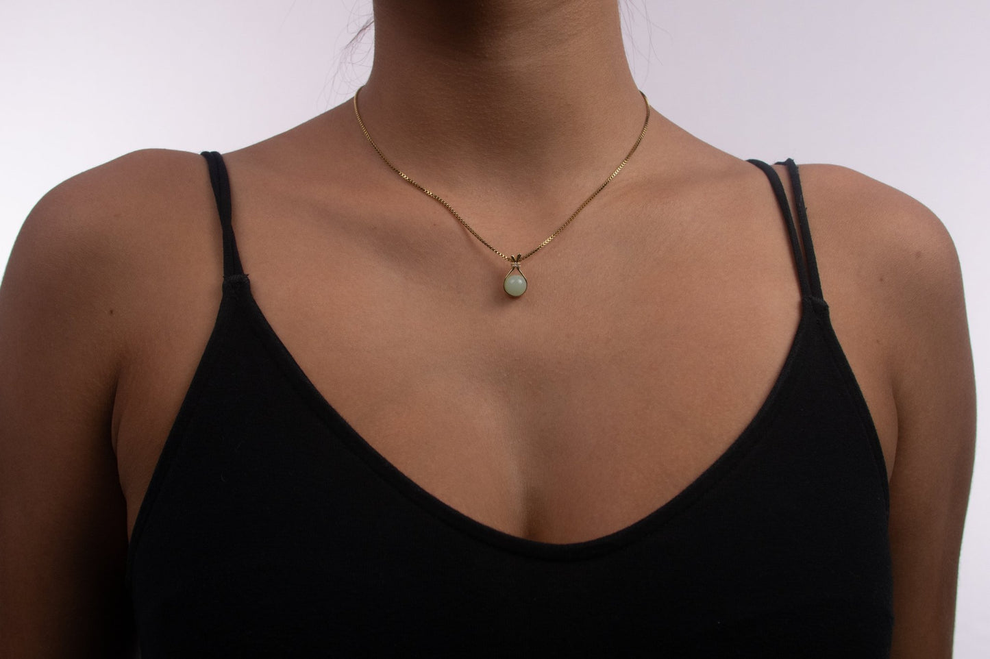 Collar Perla Verde Dorado - IXIA