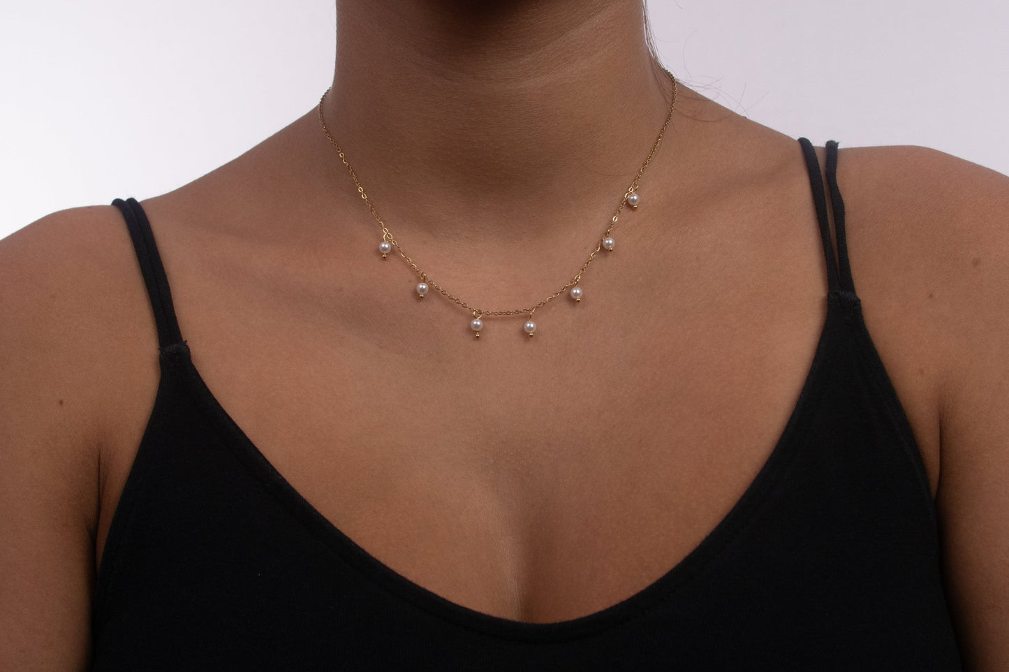 Collar Gotas de Perla Dorado - IXIA