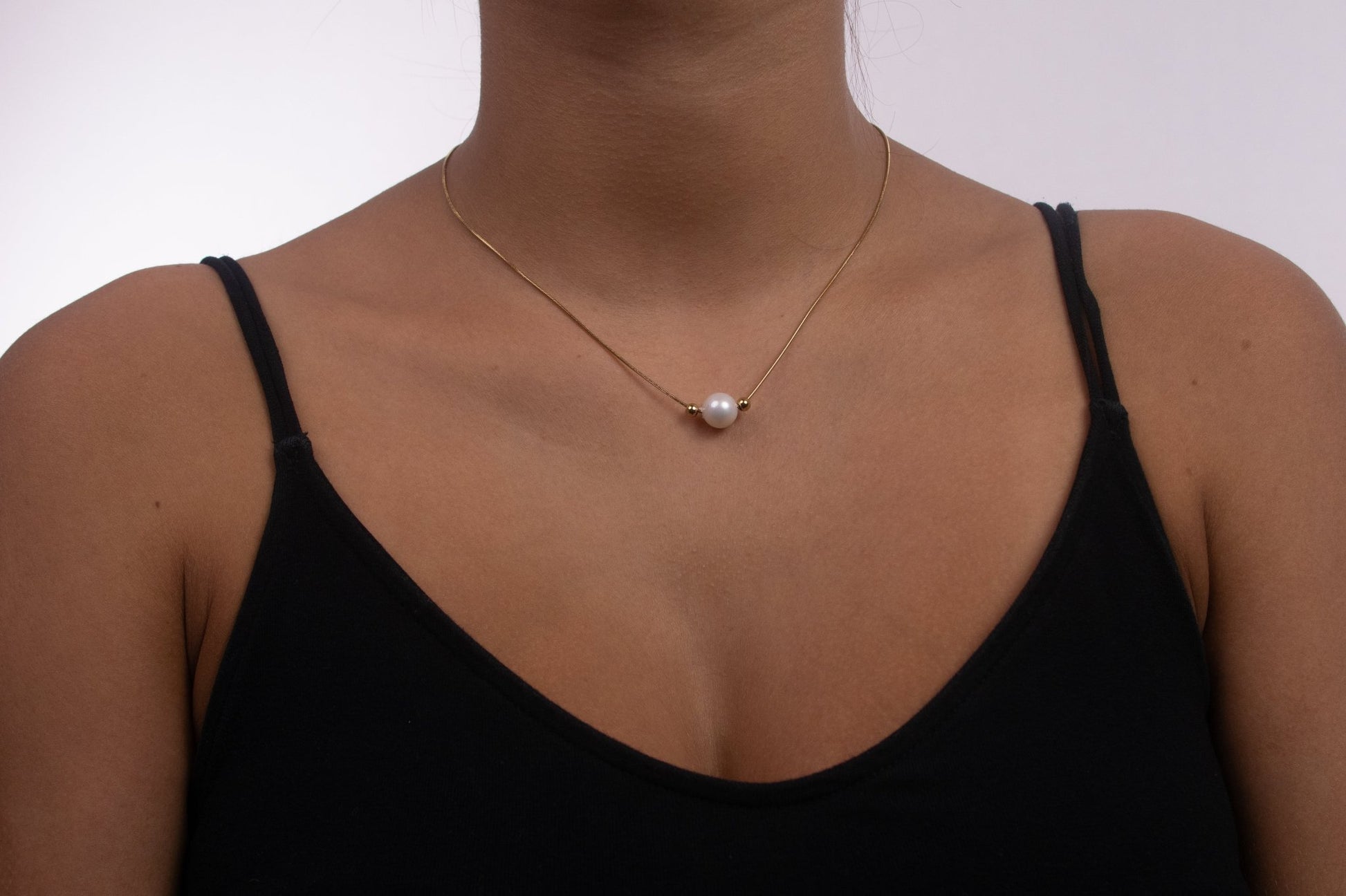 Collar Gota de Perla Dorado - IXIA